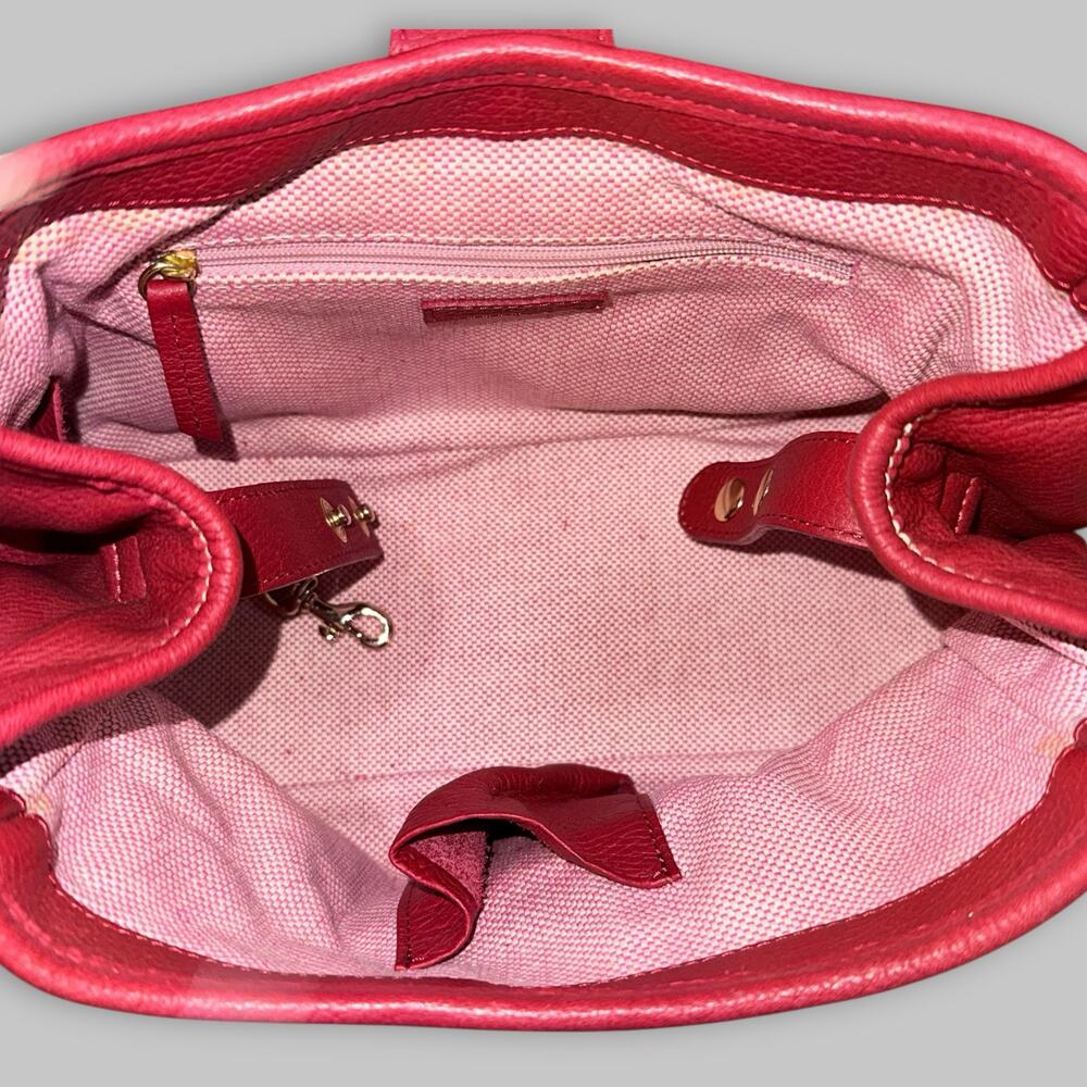 Vintage Dooney & Bourke Small Red Pebble Leather Shoulder Bag - Picture 7 of 8